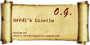 Offák Gizella névjegykártya